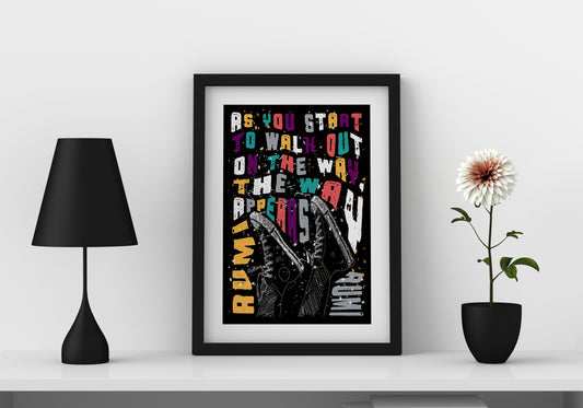 Rumi typography rainbow print, rainbow motivational typography poster print, abstract motivational poster