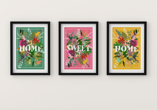 Set of 3 floral prints, set of botanical posters, floral home décor, floral poster set, set of 3 floral posters