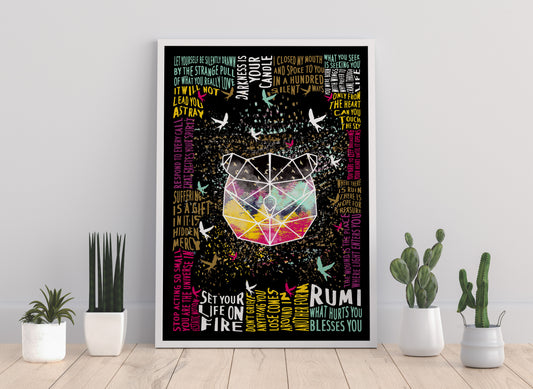 Rainbow Islamic art print, rainbow motivational quote poster, contemporary art print, dispersion art print